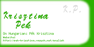krisztina pek business card